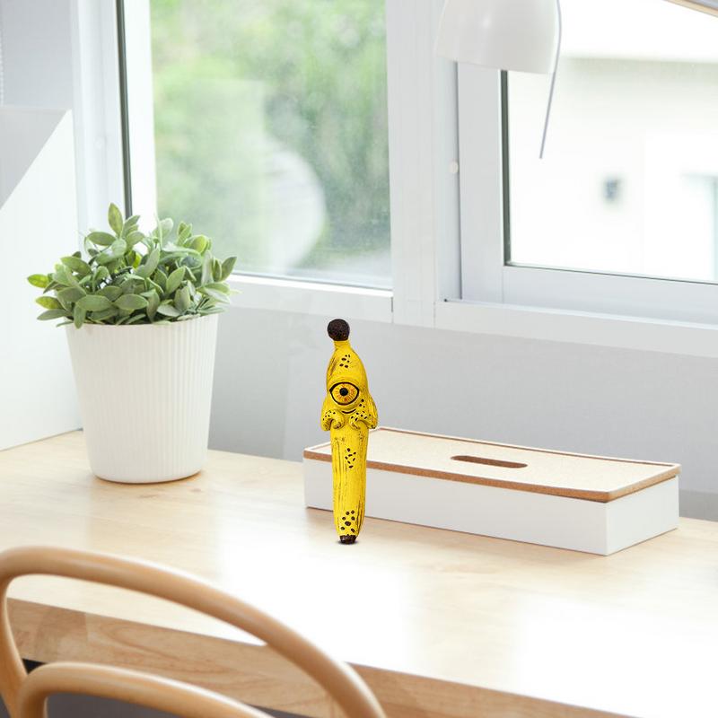 Cartoon Banana Statue Cute Funny Novelty Facial Expression Fruit Figurine Crafts Decorative Figurines Home Decoration Accessorie