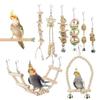 8Pcs Set Wood Parrot Toy Set Bell Perch Parrot Training Toys Combination Bird Toys  Cockatiel