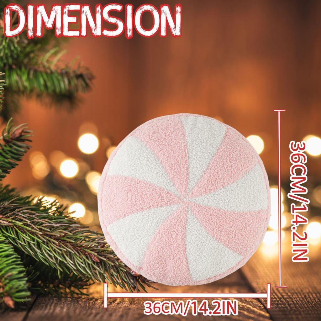 Creative Pink Round Candy Plush Pillow - Christmas Cushion Decoration