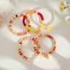 Handmade Soft Clay Beaded Bracelet Stackable Bracelet Heart Unisex Accessory Soft Clay Wristband Set for Fashion Lover