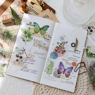 Stickers Tulip Journal Stickers Pet Transparent Nature Series Journal Book Stickers Journal Material Waterproof Rose
