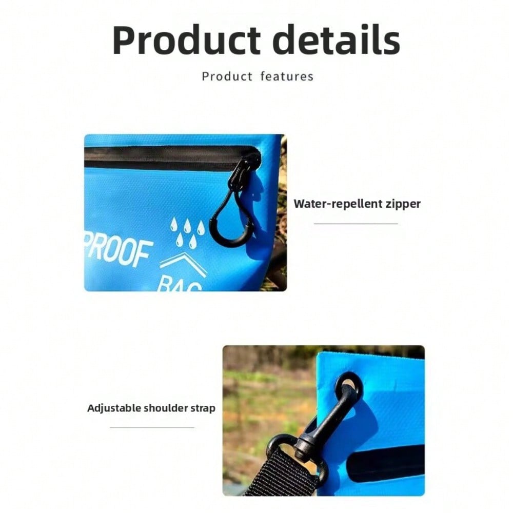 Outdoor Travel Waterproof Toiletry Bag Shoulder Zipper Waterproof Bag Casual Zipper Waterproof Bag Swimming Waterproof Cosmetic Bag