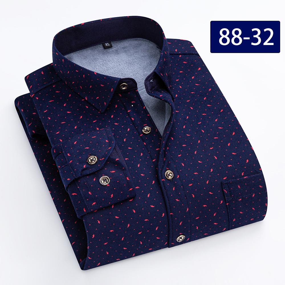Camicia a quadri con pile double-face a maniche lunghe da uomo per autunno e inverno
