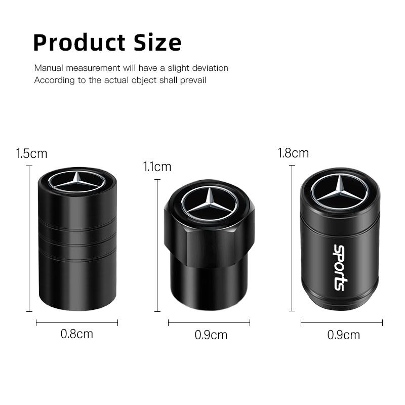4Pcs Car Wheel Tire Valve Cap Dustproof Cover Hubcap For Mercedes Benz AMG GLC GLE CLA GLB GLK GLS W204 W205 W206 W211 W212 W213 RSTUV1
