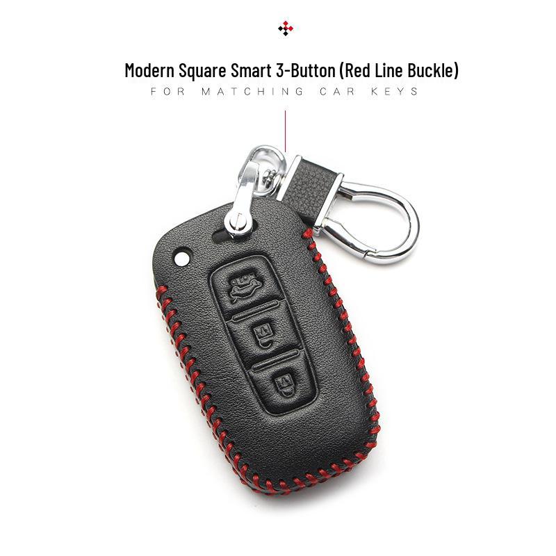 Hyundai Genuine Leather Key Case for Santa Fe, ix35, Mistra, Elantra, Reina, Veloster, Sonata