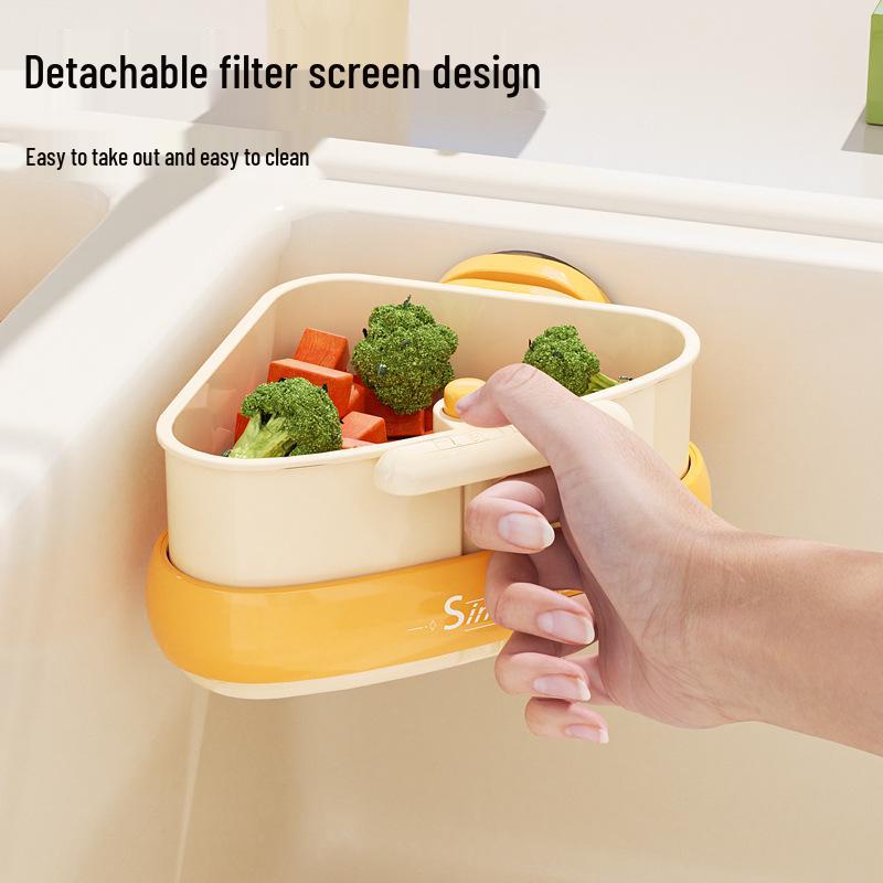 Kitchen Sink Suction Cup Draining Basket: Food Filter & Fruit Washer
