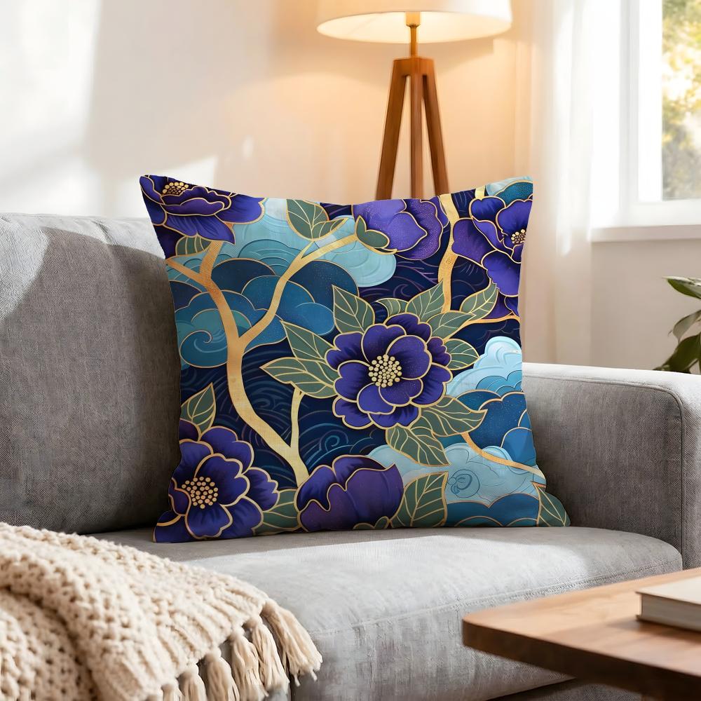 Chinese Traditional Floral Cushion Cover 1Pcs Decorative Covers Soft Cushion Case For Sofa Couch Decor 40X40 45X45 Pillowcases
