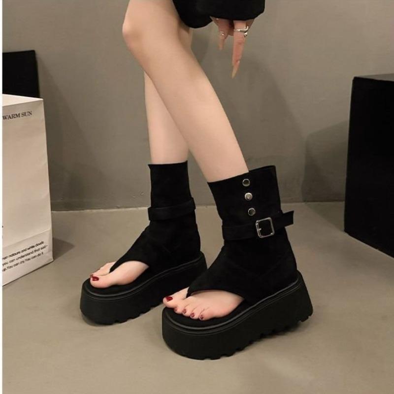Fashion Fashionable Platform Boots for Women 2025 Summer New Trend Height Increasing Roman Short Boots Heeled Sandals Botas Para Mujer