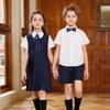 Marineblaues Schuluniform-Kleider-Set für Mädchen