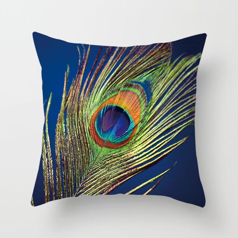 Peacock Print Pillow Decoration Home Car Sofa Cushion Cover Bed Animal