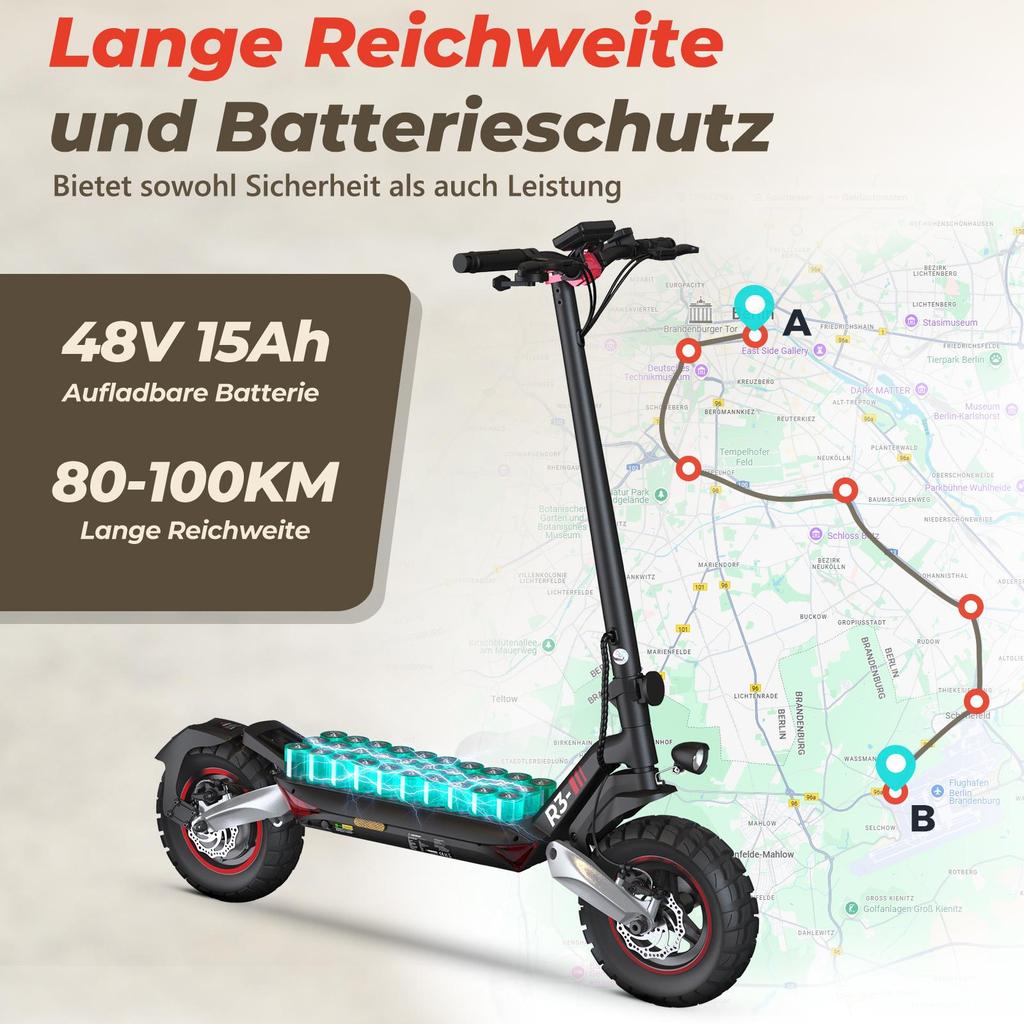 Elektroroller Faltbarer CIRCOOTER R3 Straßenzulassung 1000W Motor 20Km/h Höchstgeschwindigkeit 48V 15AH 80Km Reichweite Neu