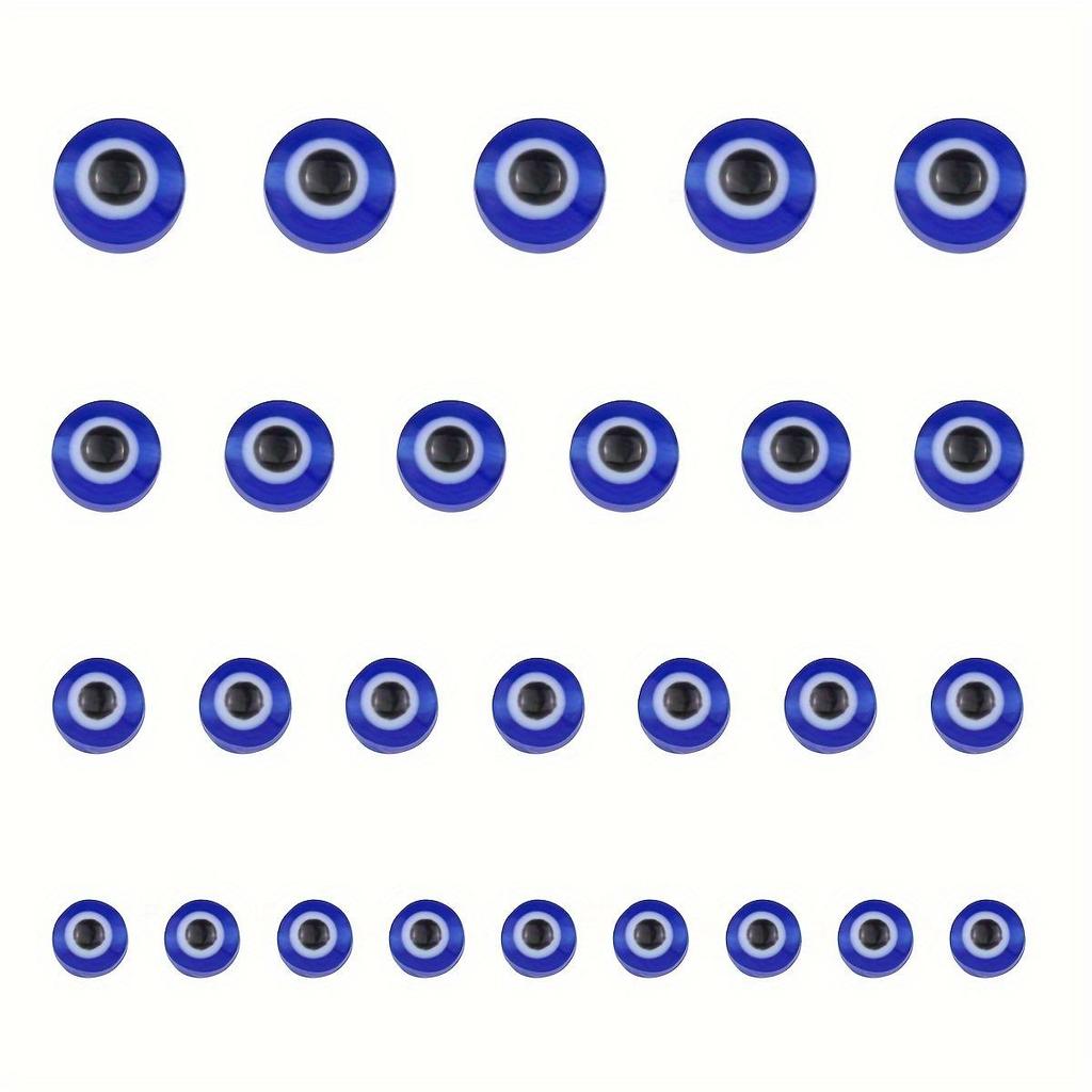 6-12mm Blue Evil Eye Resin Beads for Bracelets and Necklaces