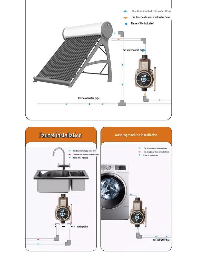 24V Automatische Hausdruckerhöhungspumpe für Warmwasserbereiter & Duschen