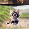 Cat Theme Ornament Cute Acrylic Cat Car Hanging Decoration for Home Office Cartoon Kitten Ornament Pendant for Auto Rearview