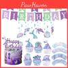New Mermaid Fish Tail Fish Scale Birthday Party Theme Paper Napkin Plate Cutlery Party Supplies
