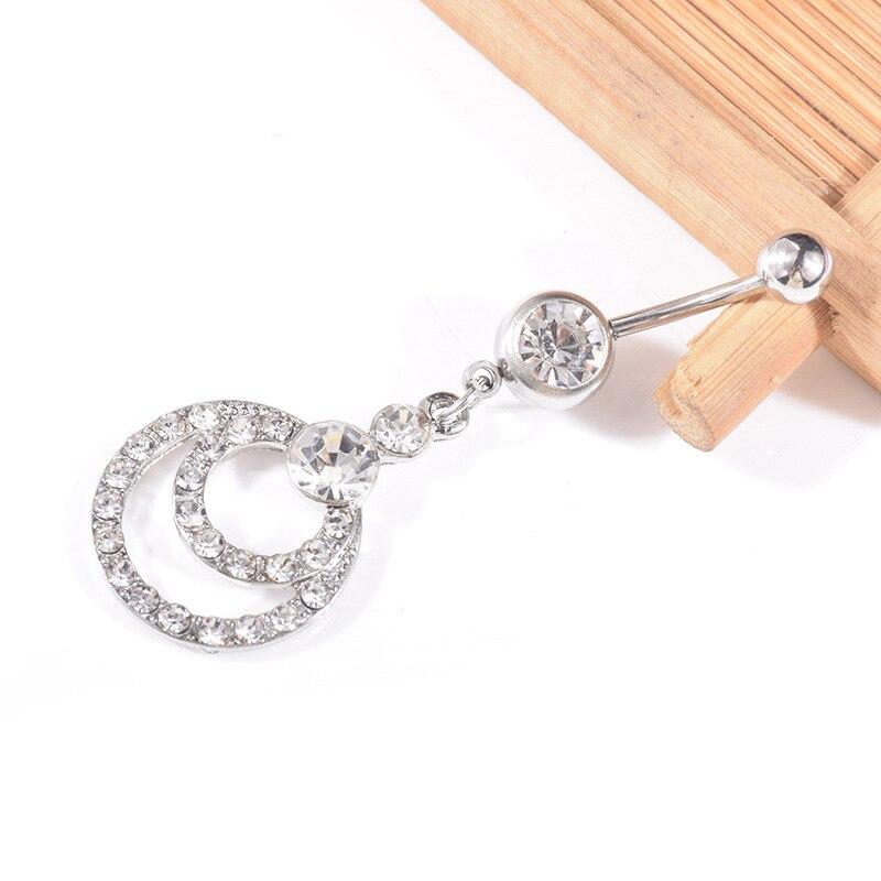 Belly Button Ring Cubic Zirconia Sugical Steel Round  Belly Body Jewelry for Women  Belly Piercing