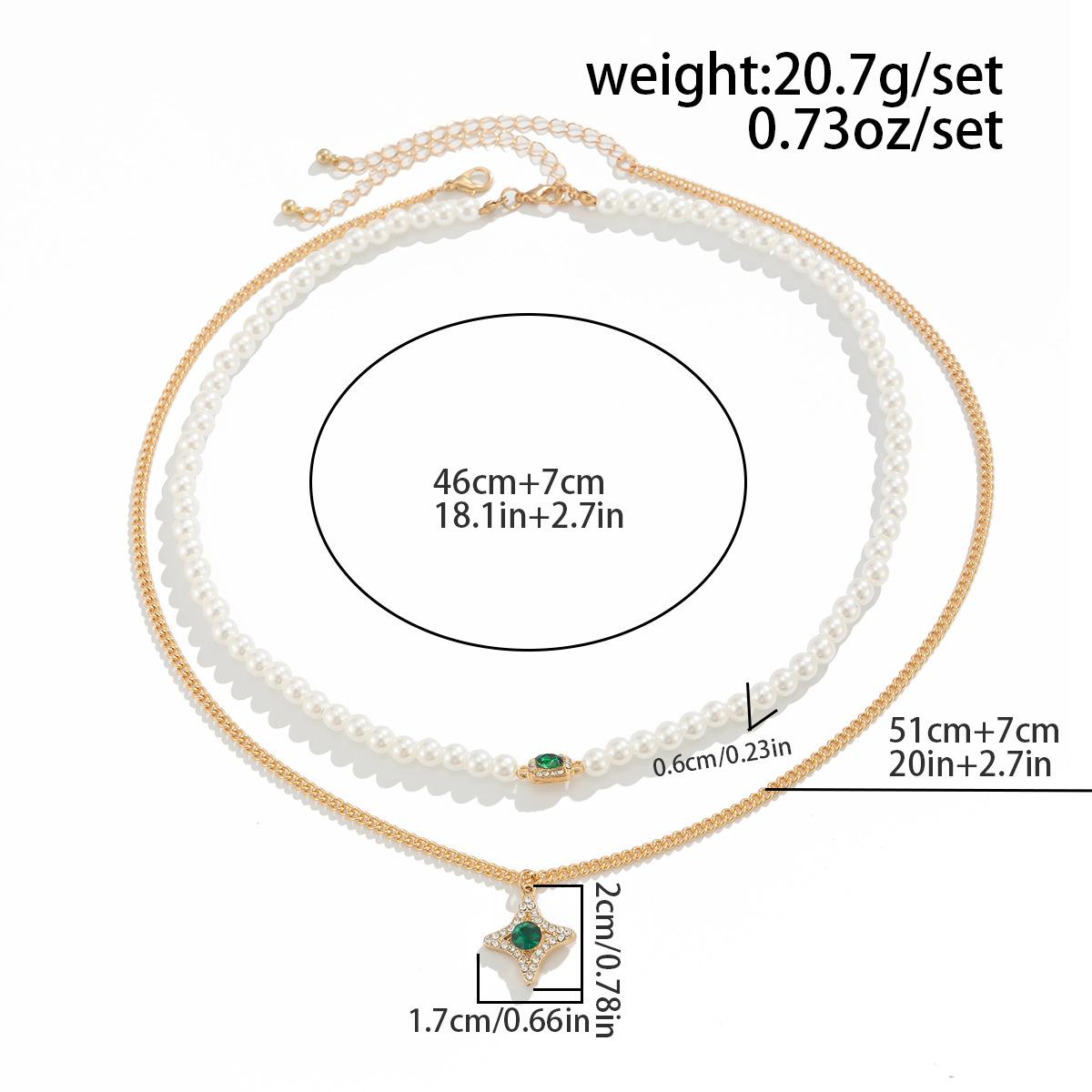 Inlaid with Zircon Artificial Pearl Men s Necklace Set Trendy High-end Jewelry