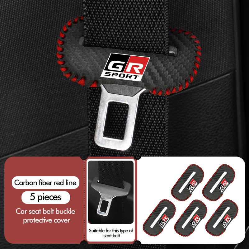Araba Emniyet Kemeri Tokası Kılıfı Deri Koruyucu Çarpışma Önleyici Kılıf Toyota GR Sport Corolla Yaris Aygo Prius RAV4 Crown CHR İçin
