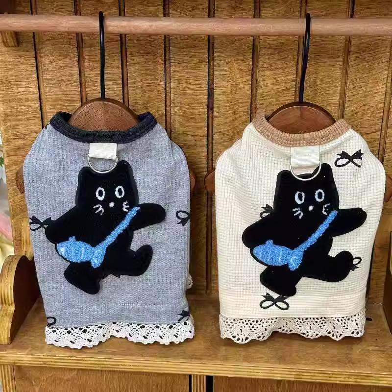 Dog clothes New lace sleeveless cute vest with traction buckle Teddy Bigbear small dog cat clothing summer