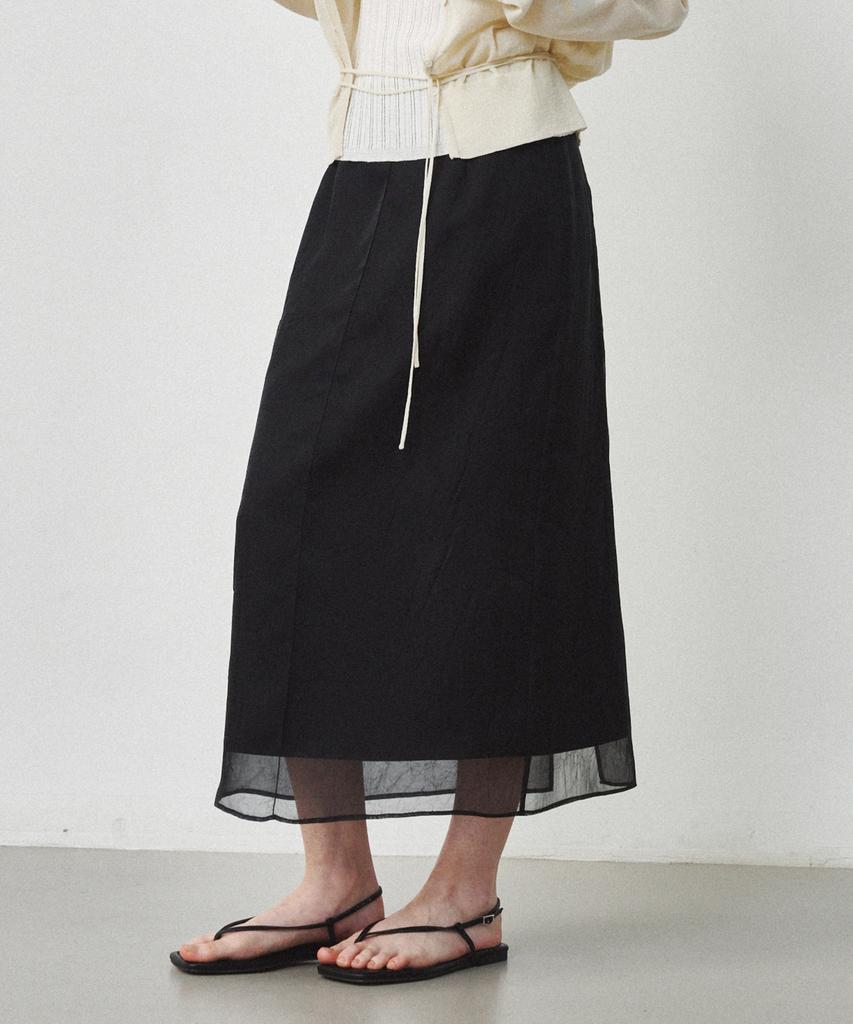 Ost Kaka Sheer Layered Maxi Skirt Black