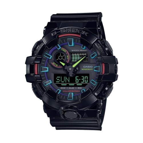 

Casio G-Shock Virtual Rainbow: Gamer s RGB Series Watch GA-700RGB-1AJF Men s Black