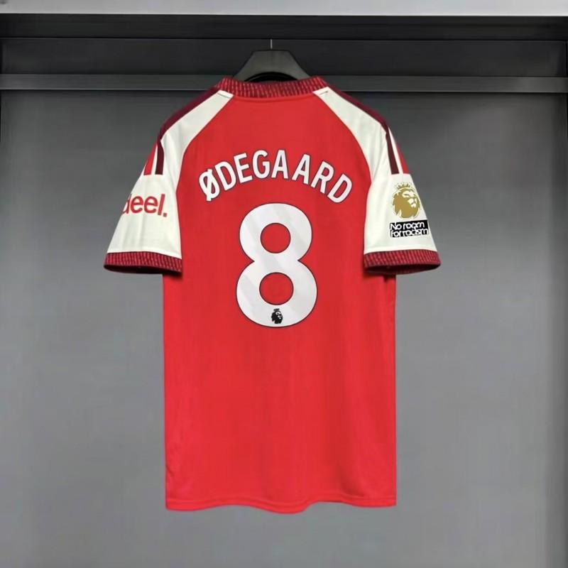 Mens Short Sleeve Football Jersey Premium Fan Edition Striped Design Arsenal Home Match Support