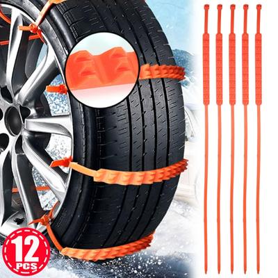 Car Tire Snow Anti-slip Tie New Three-tooth Small Vehicles Tire Anti-skid Emergency Safety Chains Tie for 14-24 Inches Tires