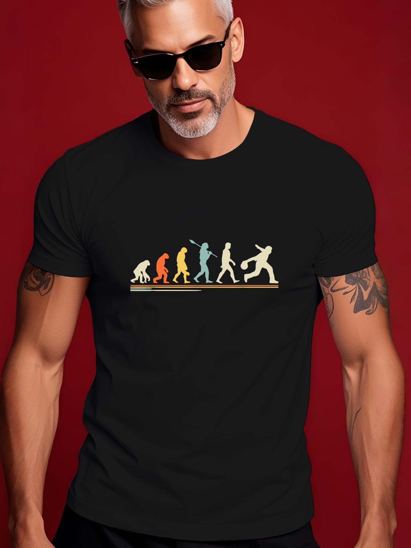 Summer Graphic Tshirt with Evolution Silhouette Design - ... XXXL
