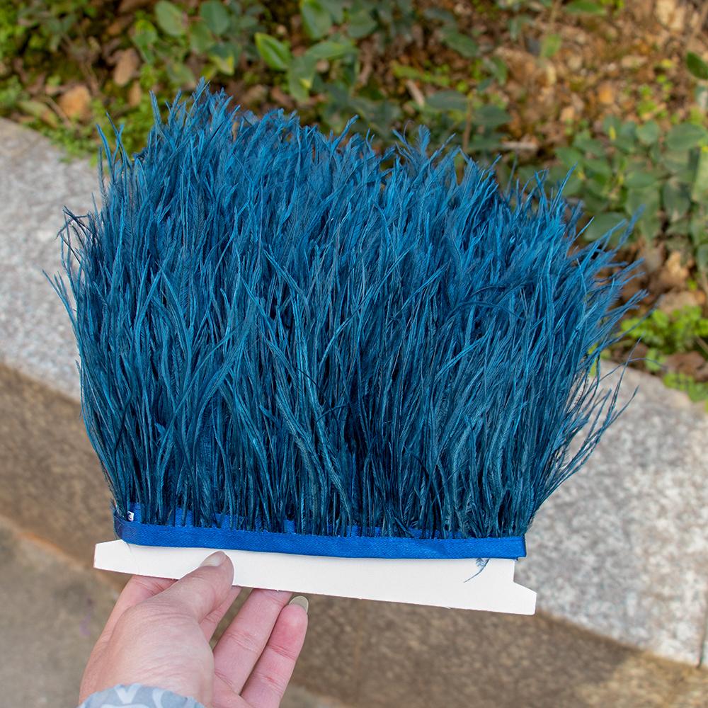 8-10 cm Högkvalitativ Strutsfjäder Trim Frans Naturliga Plymer Band För Hantverk Kläder Sybehör Bröllopsdekoration