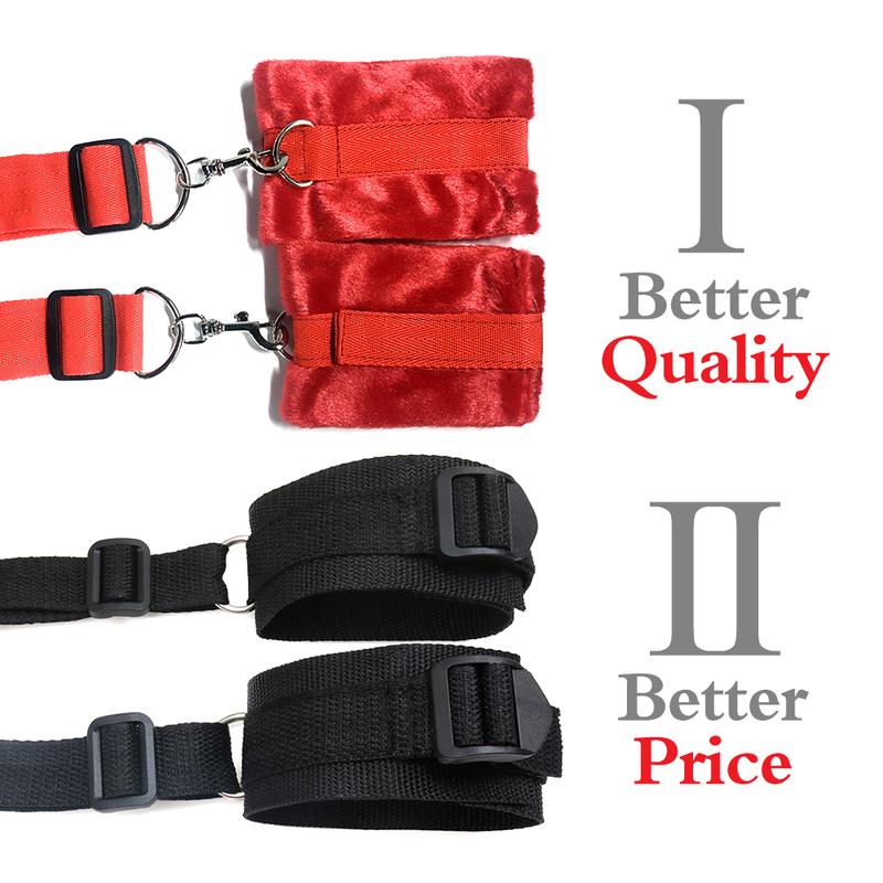 BDSM Bettgurt Bondage Alternative Bindung auf dem Bett mit Plüschbindung Sexspielzeug, Flirthandschellen Fußschellen, SM Self Bondage