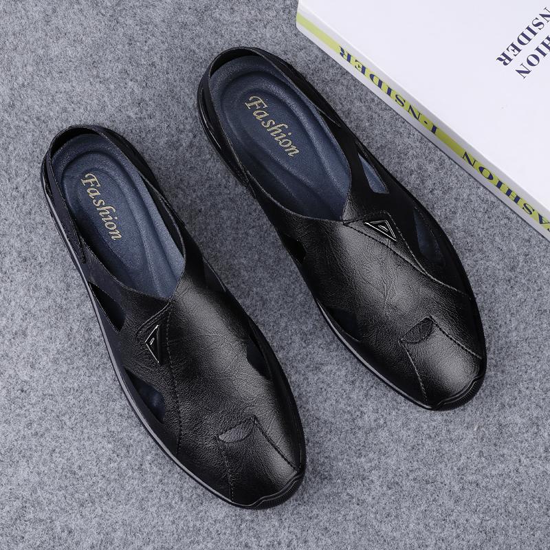 Fashion Summer Breathable Men's Sandals Hollow Mesh Hole Shoes Outdoor Non-slip Loafers Lightweight Sports Sandals Leisure Beach Shoes