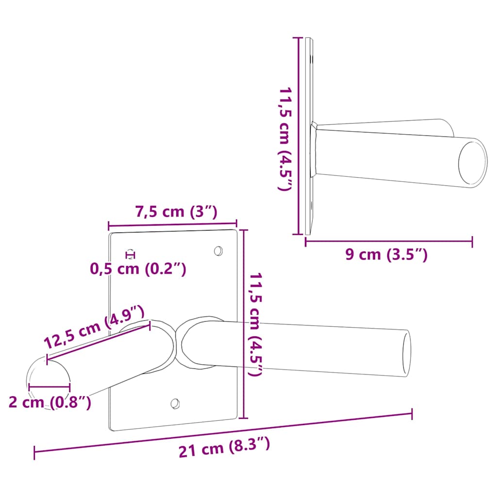 Flagpole Holder Steel Silver 11.5 X 7.5 X 0.2 Cm