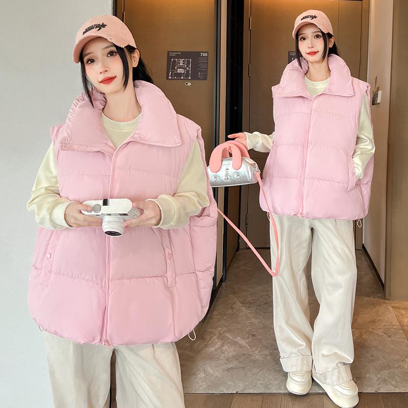 Down cotton vest women's autumn and winter new popular loose outer wear vest jacket vest vest women's outer wear