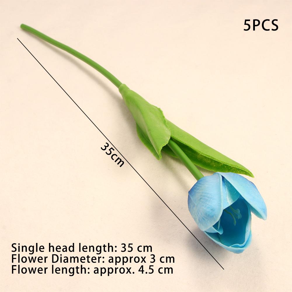 DIY 5pcs Bridal Bouquet Wedding Decoration Home Tulipanes Tulip Fake Flowers Artificial Plant