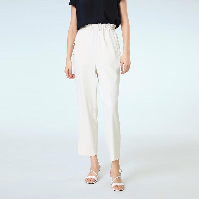 OVVOVV Women's Ruffle Waist Drawstring Casual Trousers