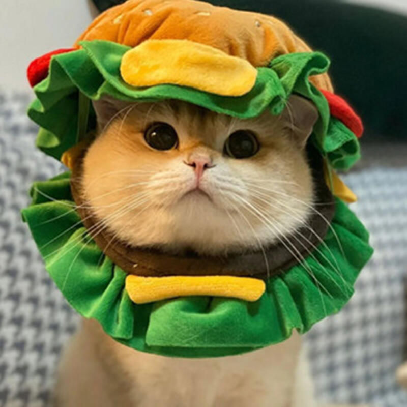 Hamburger Hat Costume Dog Halloween Costume S