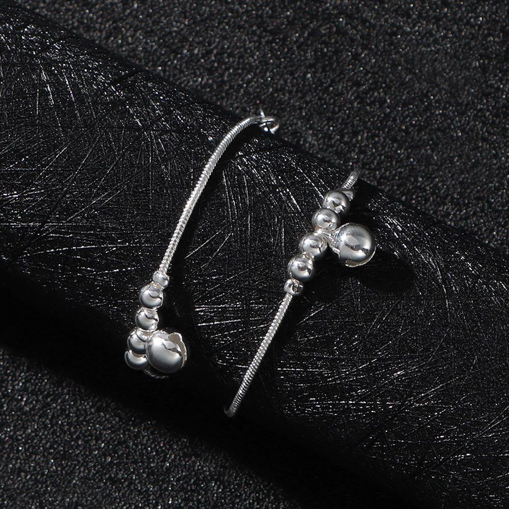 Simple Fashion Jewelry Ankle Bracelet Bells Bead Silver Plated Chain Foot Anklet