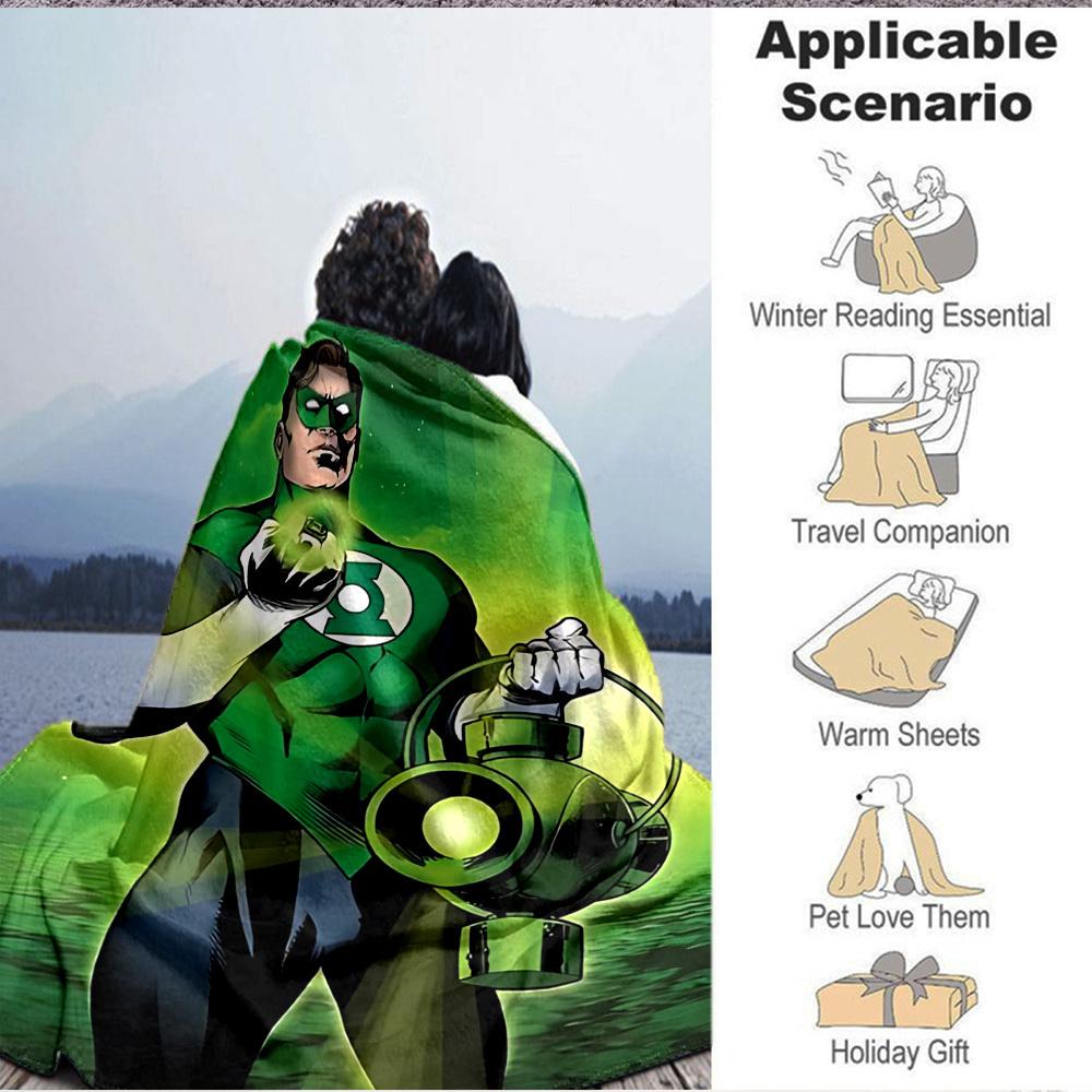 1 Stück Green Lantern Ring Decke Polyesterfaser, Ganzjahreskomfort für Sofa, Bett, Büro, Auto, Camping, Ideale Heimdekoration & Geschenk, Bürokomfort