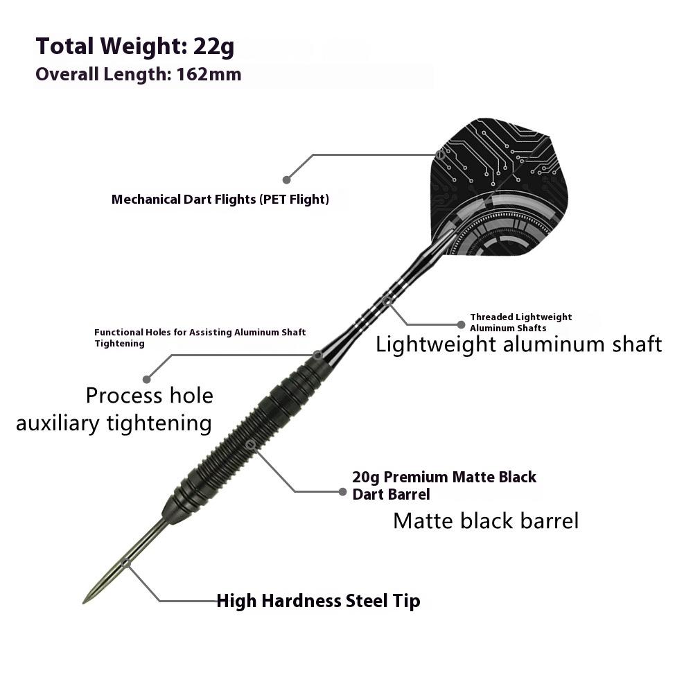 Darts Metal Tip Set 6 Aluminum Shaft Metal Dart Set Professional Darts Steel Tip Sets