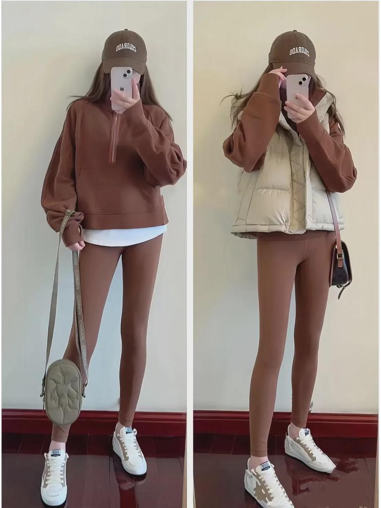 Sweter damski Lulu z półgolfem: Codzienny plus aksamitny pulower jesienno-zimowy z półzamkiem.