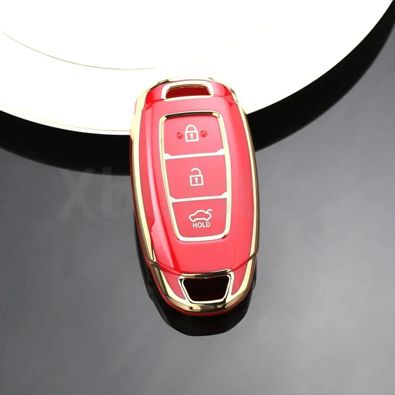 Auto Key Fob Shell For Hyundai I30 Ix35 KONA Encino Solaris Azera Grandeur Ig Accent Santa Fe Palisade TPU Car Key Case Cover