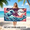 Octopus Sea Life Theme Soft Beach Towel Personalized Custom Name Text Towel Portable for Beach Pool Travel