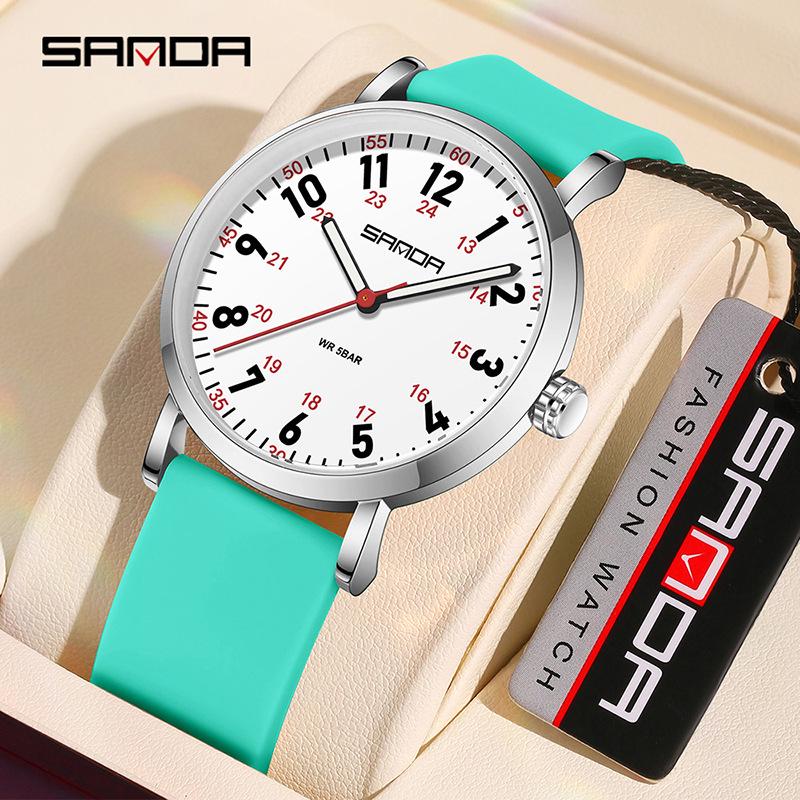 Sanda Fashion Slim Waterproof Sports Quartz Watch for Men & Women - Exam-Friendly, Fresh & Simple Design.
