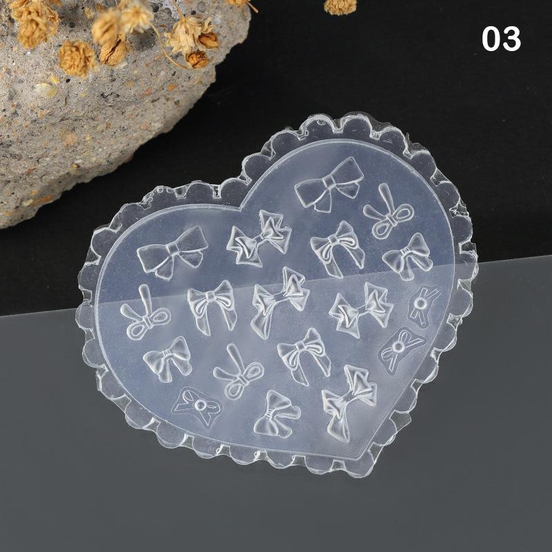 

1Pcs Silicone Nail Art Mold Heart Shaped Butterfly Bow Flower 3D Nail Template Manicure Tool for Creative Nail Decorations