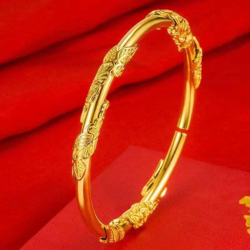 Popular Open Acacia Vine Bracelet Women's New Chinese Simple Classical Leaf Acacia Vine Ancient Bracelet