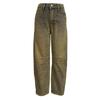 Women Baggy Mid Waist Jeans Wide Leg Loose Boyfriend Denim Pants Straight Leg Cropped Barrel Jeans