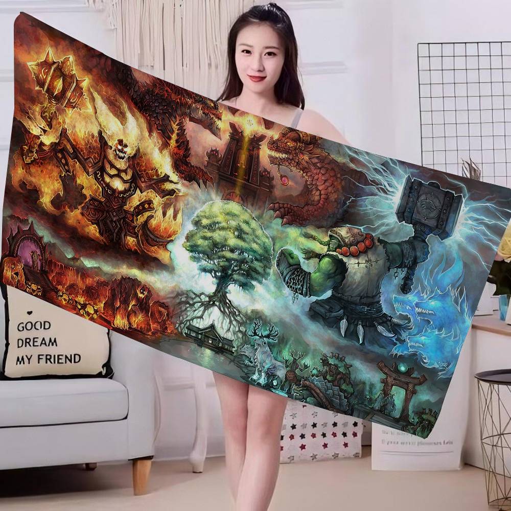 

W-World of W-Warcraft Big Microfiber Beach Towels Quick Dry Towel Sand Beach Towels Pool Towel for Travel Swim Pool Yoga W40*H60(CM)