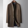 Winter Men Stand Collar Business Trench Coats Casual Long Jackets Male Cashmere Overcoats Man Woolen Blends Coats
