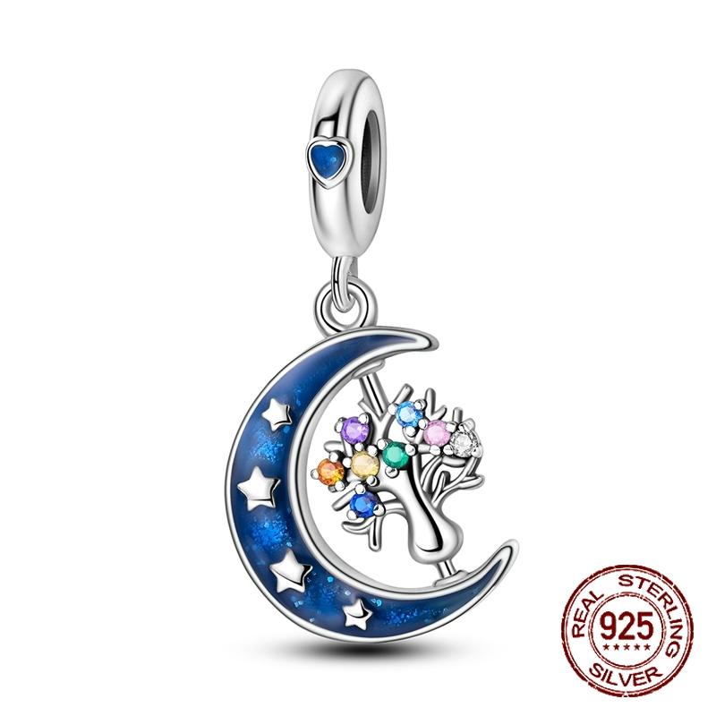 925 Sterling Silver Evil Eye Tarot Justice Star Coins Beads Sun Moon Star Lovers Pendant Charms Beads DIY Jewelry For Women