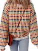 Women's Fashion Multi-color Print Knit Pullover - Autumn 2025 Arrival